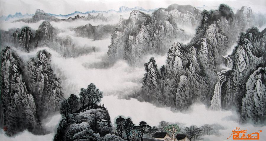 李林-白云深处有人家-淘宝-名人字画-中国书画