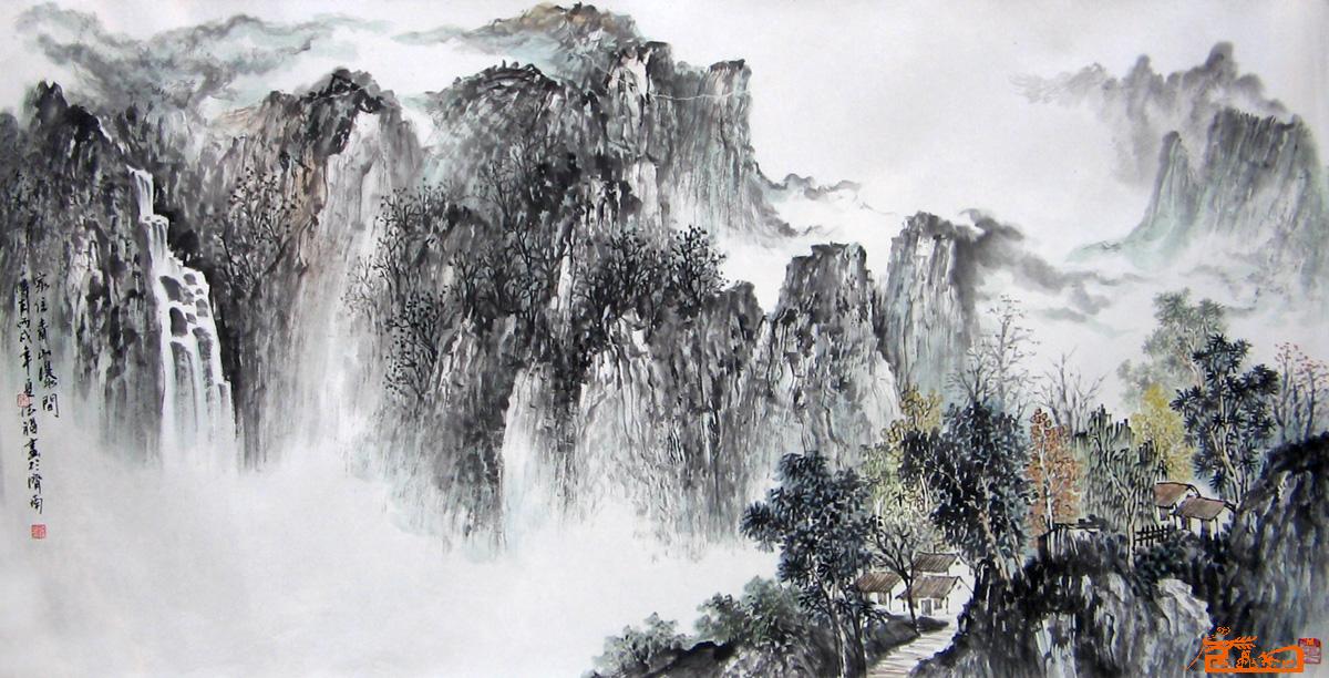 中国山水名家朱德福期权艺术收藏 中国书画交
