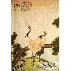具有五行的中国画--宣纸烙画松鹤图 工笔花鸟画 于顺生作品 类别: 工笔花鸟画