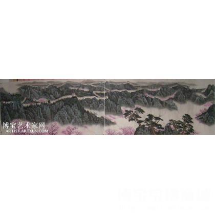 骆裕-长城春色 山水画 骆裕作品 类别: 国画山水
